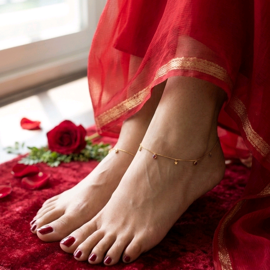 Rose Gold Star Anklets